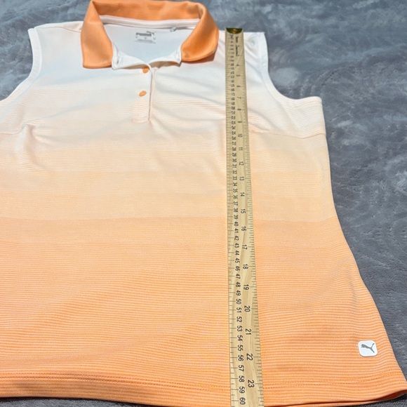 Puma Women's  Sleeveless Gradient Orange Golf Polo Sz: M; EUC - Picture 8 of 11